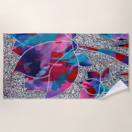 Mooie Oriental Lotus Flowers Originele Kunst Strandlaken