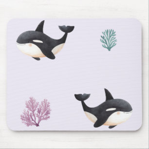 Mooie Orka Walvis Patroon Oceaan Zeeleven Babykame Muismat