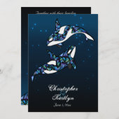 Mooie Orka Walvissen Strand Bruiloft Kaart (Voorkant / Achterkant)