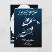 Mooie Orka Whales Beach bruiloft RSVP (Voorkant / Achterkant)