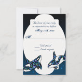 Mooie Orka Whales Beach bruiloft RSVP Kaartje (Achterkant)