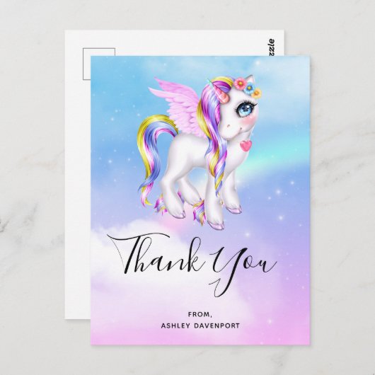 Mooie orn met regenboogmane bedankt briefkaart (Voorkant / Achterkant)