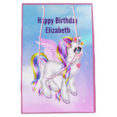 Mooie orn met regenboogmane Birthday Medium Cadeauzakje (Voorkant)