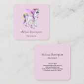 Mooie orn met regenboogmane vierkante visitekaartje (Voorkant / Achterkant)