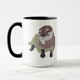 mooie otter ontwerp Combo Mok, 15 oz Mok