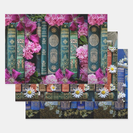 Mooie oude bogen, stekels en bloemen inpakpapier vel (Set)