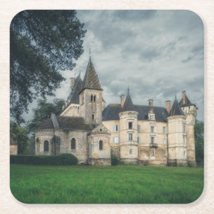Mooie oude kasteel diep in het hart van Frankrijk Vierkante Kartonnen Onderzetter