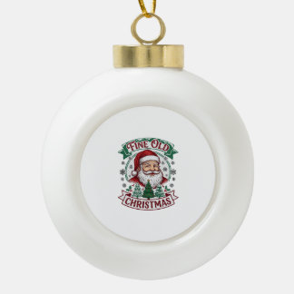 Mooie Oude Kerstmis Kerstman Bomen Sneeuwvlokken Keramische Bal Ornament