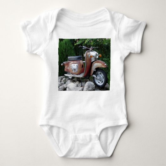 Mooie oude scooter Baby jersey bodysuit, wit Romper (Voorkant)