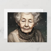 Mooie oude vrouw van Stardust Digital Art Briefkaart (Voorkant / Achterkant)