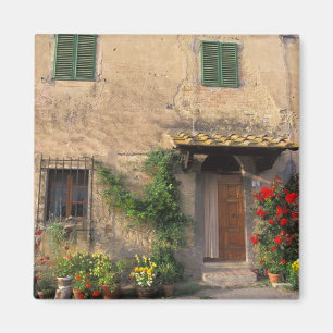 Mooie oude woning met bloemen bij San Gimignano Magneet