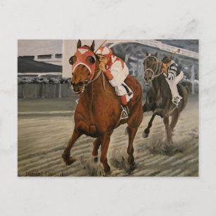 Mooie paard behaagt eigenaars in klassieke race briefkaart