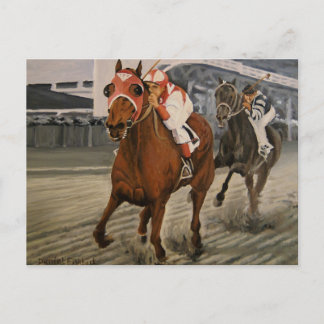 Mooie paard behaagt eigenaars in klassieke race briefkaart