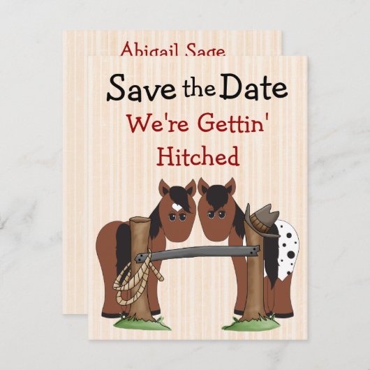 Mooie Paard Bewaar de Datum Trouwbericht Save The Date (Voorkant / Achterkant)