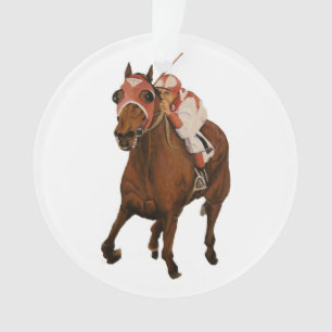 Mooie paard delight eigenaren in klassieke race ornament