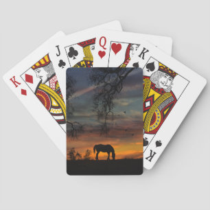 Mooie paard- en eikenboom-speelkaarten pokerkaarten