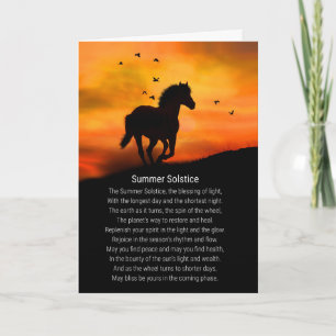 Mooie Paard en Gedicht Zomerzonnewende Kaart