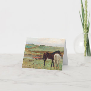 Mooie paard in een wei Degas verjaardag Kaart