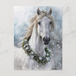 Mooie Paard Kerst Vakantie Seizoenen Groet Briefkaart