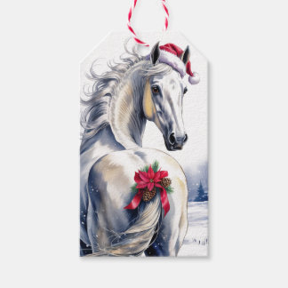 Mooie Paard Kerstcadeautag Cadeaulabel