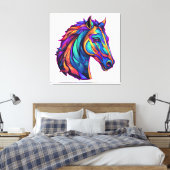 Mooie Paard Pop Art Canvas Afdruk (Insitu (Slaapkamer))