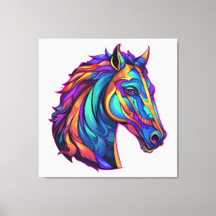 Mooie Paard Pop Art Canvas Afdruk