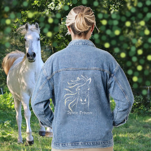 Mooie Paard Silhouet Denim Jacket