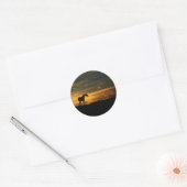 Mooie paard Silhouetted Ronde Sticker (Envelop)