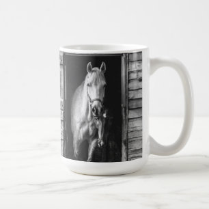 Mooie paarden en Barn Black en White Koffiemok
