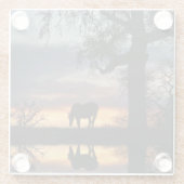 Mooie paarden en Natuur Glazen Onderzetter (Achterkant)