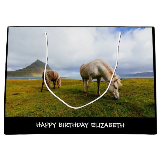 Mooie paarden Grote Gift Bag Groot Cadeauzakje (Voorkant)