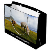 Mooie paarden Grote Gift Bag Groot Cadeauzakje (Achterkant Gekanteld)