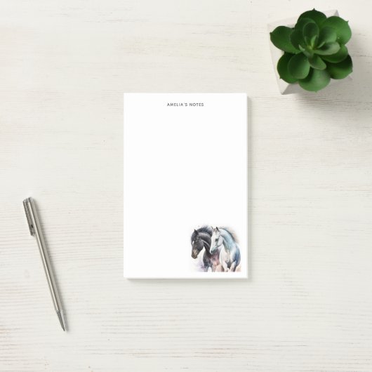 Mooie paarden in de Waterverf Post-it® Notes (Kantoor)