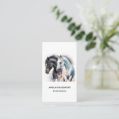 Mooie paarden in de Waterverf Visitekaartje (Staand voorkant)