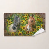 Mooie paarden in het veld Zonnebloemen wasdoek Bad Handdoek (Handdoek)