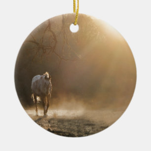 Mooie paarden in zonlicht keramisch ornament