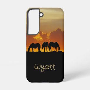 Mooie paarden in zonsondergang Avond Aangepaste na Samsung Galaxy Hoesje