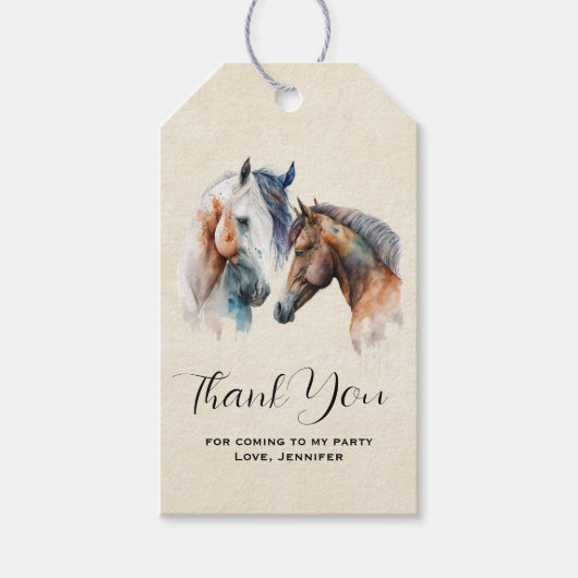 Mooie Paarden Western Boho Party Dank u Cadeaulabel (Voorkant)