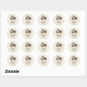 Mooie Paarden Western Boho Stijl Bruiloft Datum Ronde Sticker (Vel)