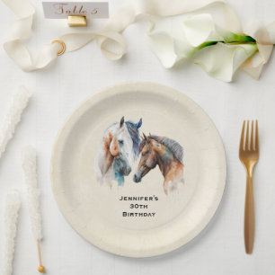 Mooie Paarden Western Boho Stijl Verjaardag Papieren Bordje