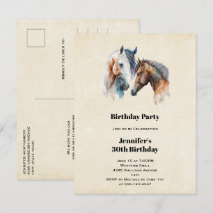 Mooie Paarden Western Boho Stijl Verjaardag Uitnodiging Briefkaart