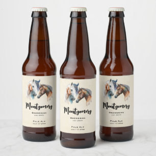 Mooie Paarden Western Boho Style Bier Making Etiket
