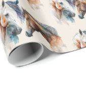 Mooie Paarden Western Boho Style Pattern Cadeaupapier (Rol Hoek)