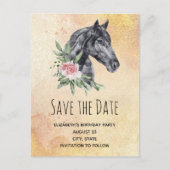 Mooie Paardenkop Waterverf Save the Date Uitnodiging Briefkaart (Voorkant)