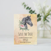 Mooie Paardenkop Waterverf Save the Date Uitnodiging Briefkaart (Staand voorkant)