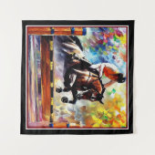 Mooie paardenschok die digitale olieleverf produce wandkleed (Voorkant (horizontaal))