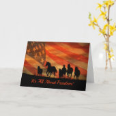 Mooie paardenvrijheid Vierde juli Kaart (Gele Bloem)