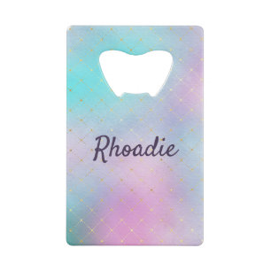 Mooie Paars en Blue Ombre Kredietkaart Flessenopener