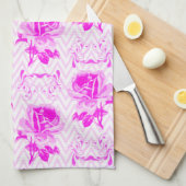 Mooie  Paarse bloemen Theedoek (Quarter Fold)