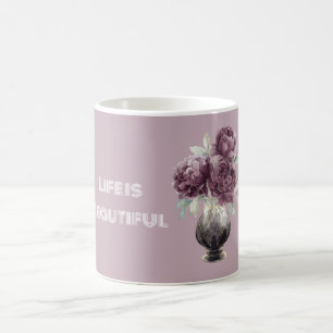 Mooie Paarse Bloemen Vaas Koffiemok